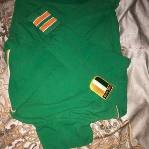 green ireland zip up sweater
